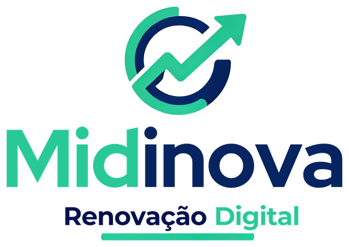 Logo da Midinova com o slogan Renovação Digital